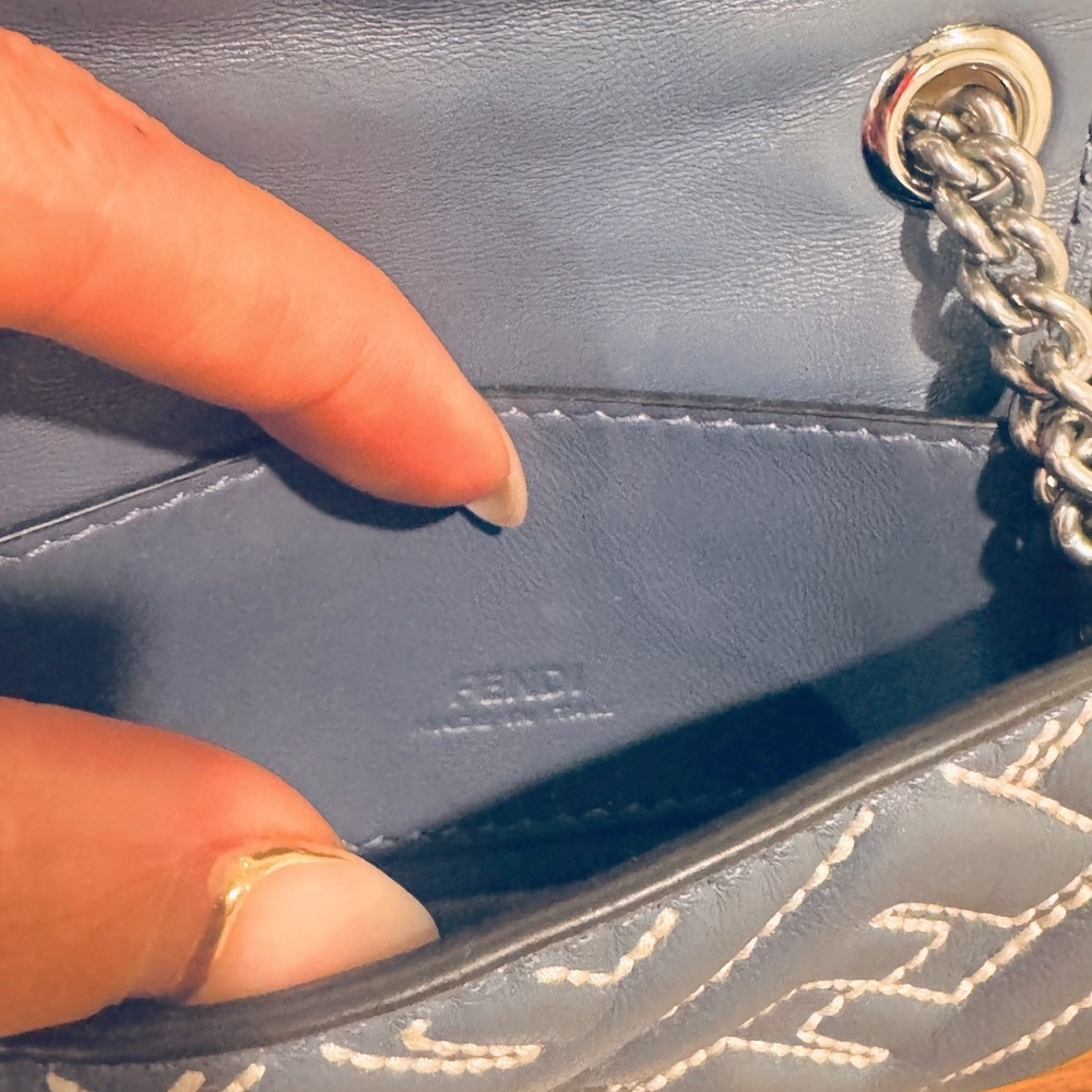 FENDI Zucca Nano Leather Baguette Chain Shoulder Bag - Picture 4 of 5
